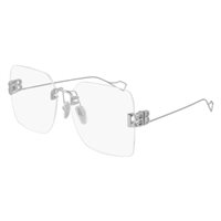 Montatura vista Balenciaga Donna BB0113O002-SILVER-SILVER-TRANSPARENT60 - BB0113O002-SILVER-SILVER-TRANSPARENT60